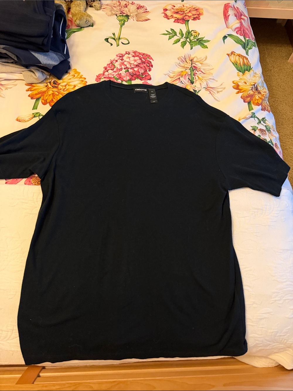Claiborne Men's Black Short Sleeve Crew Dress Tee XXL